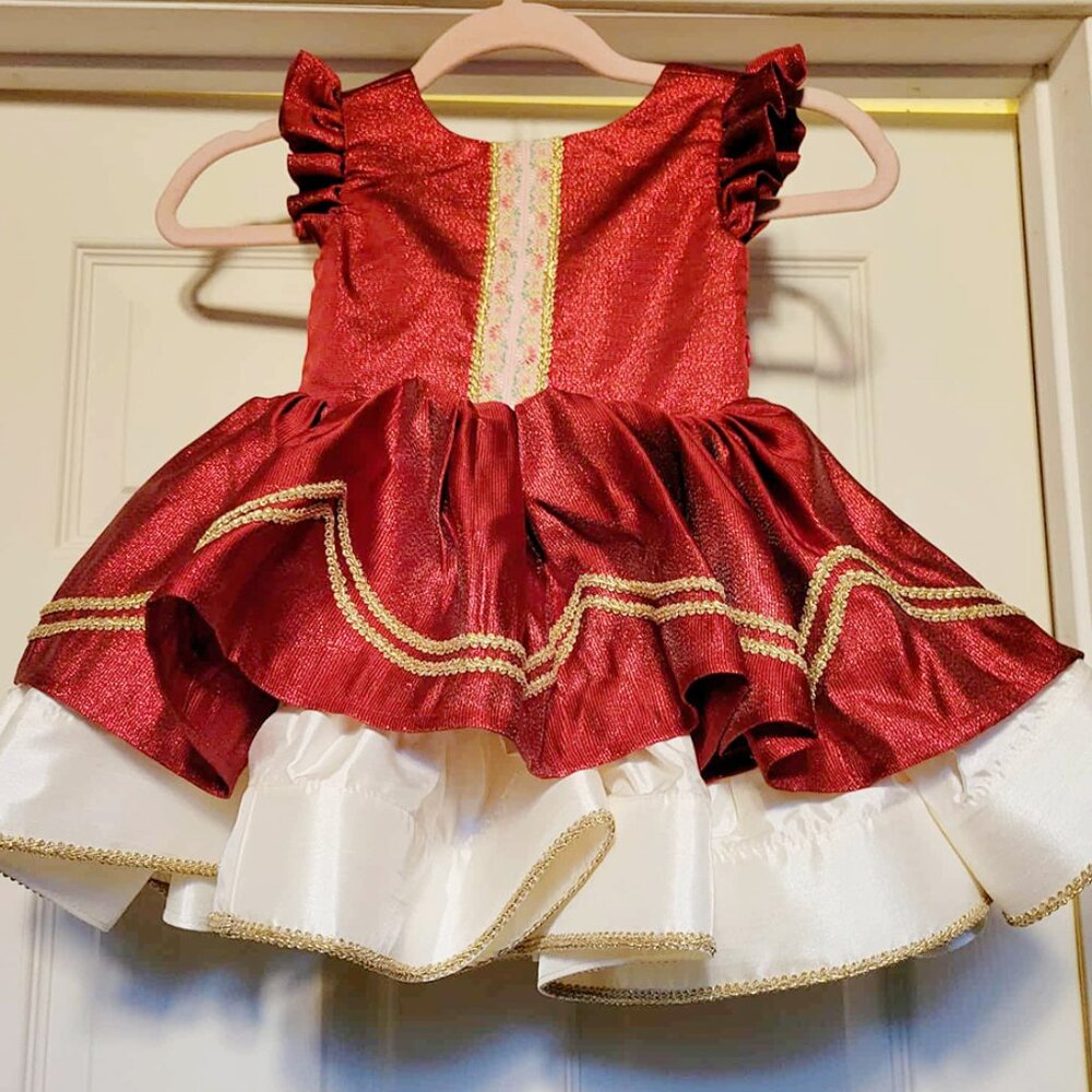 Dollcake RED Festive Gleam Dress size 3T, incl 18 in. doll dress & size 9 boots! - Picture 2 of 11